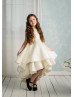 Satin High Low Minimalist Flower Girl Dress Satin High Low Minimalist Flower Girl Dress
